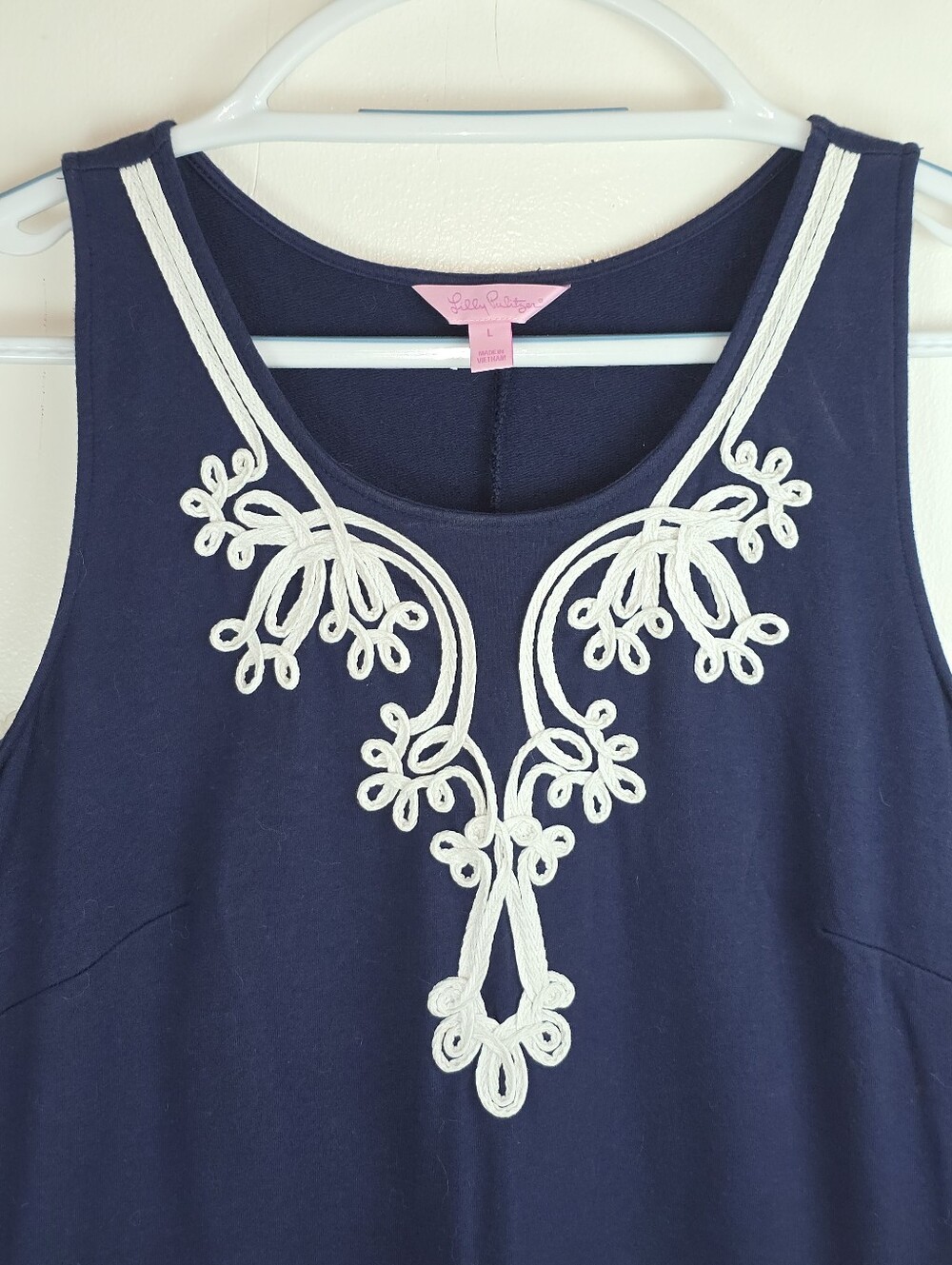 Lily Pulitzer Navy Blue Knit Sleeveless Dress L - Picture 2 of 8